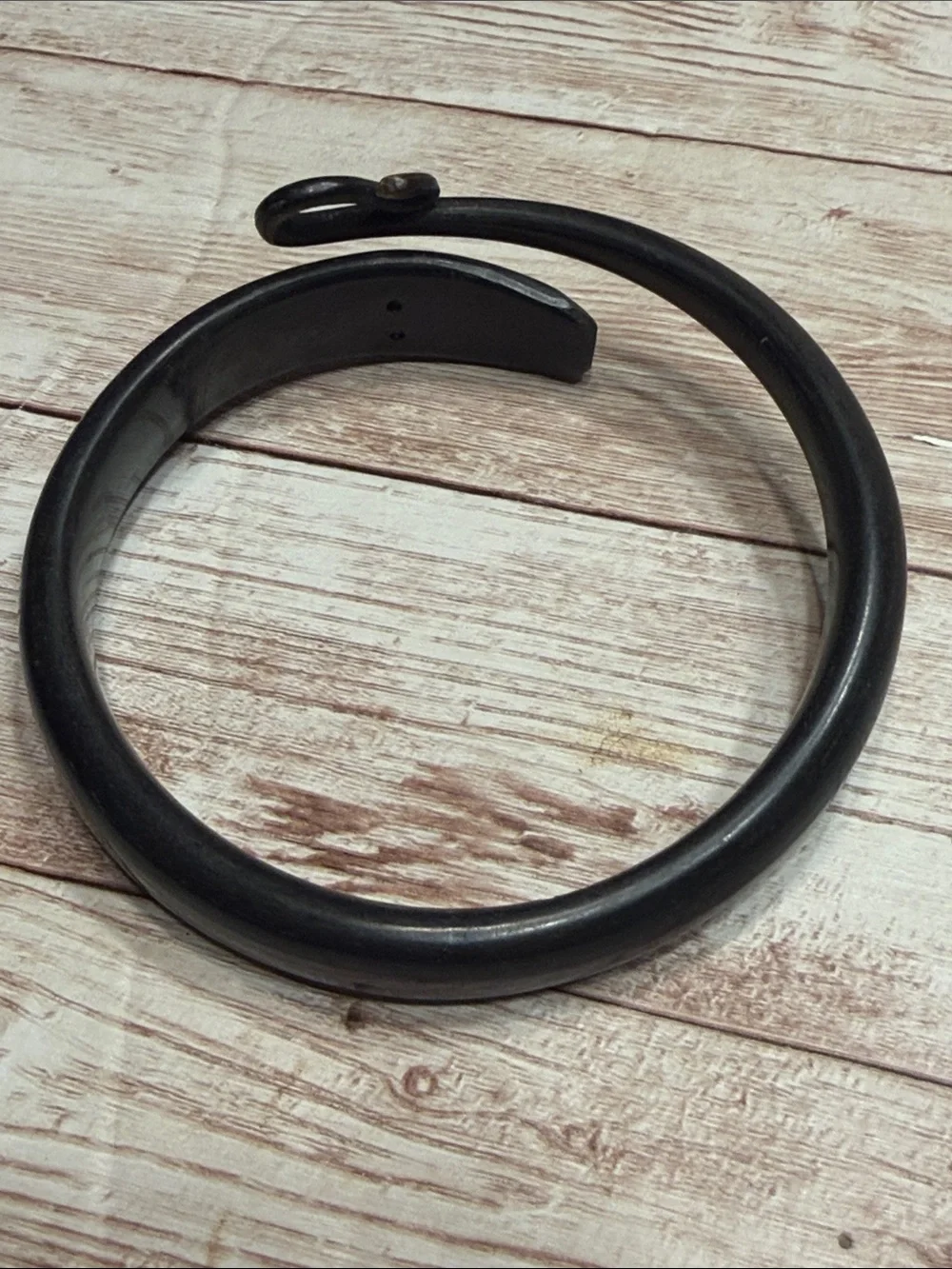 antique Victorian carved horn snake bypass bangle bracelet